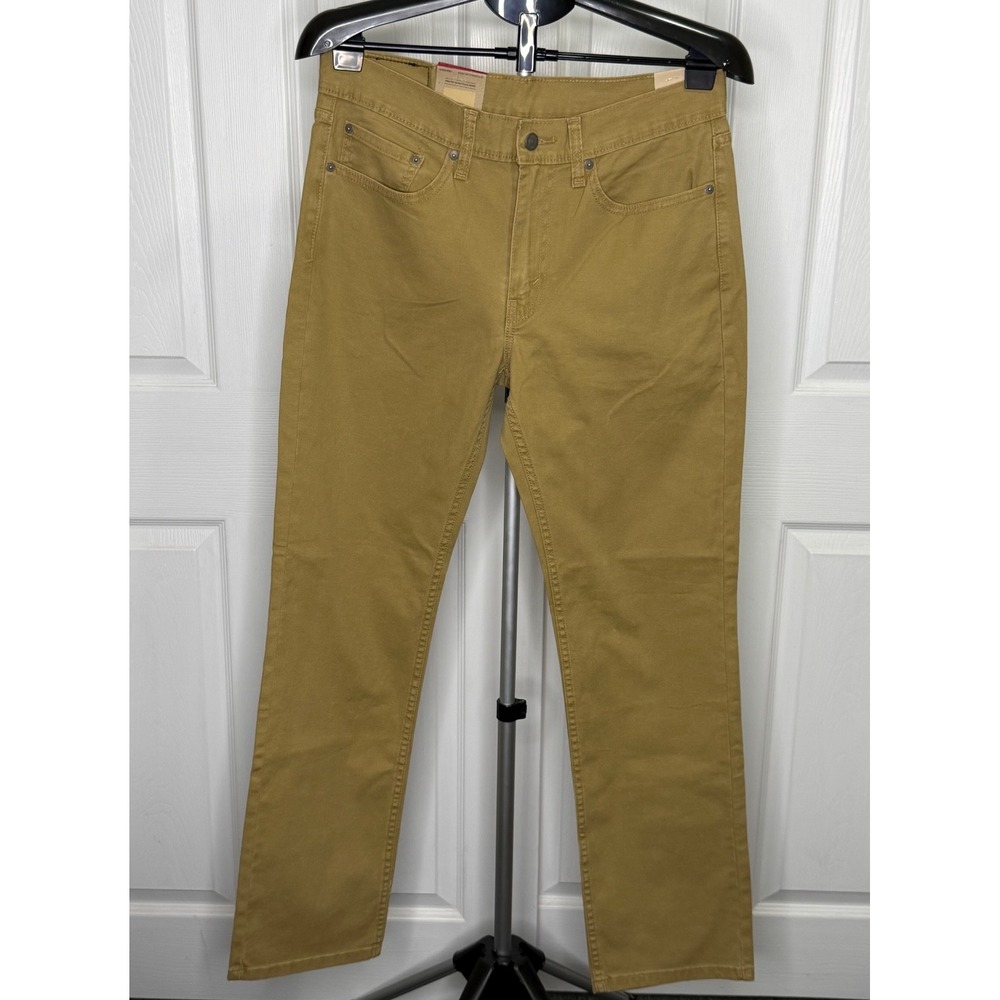 Levis 514 Straight Stretch Mens 32x32 British Khaki Tan Twill Pants NWT